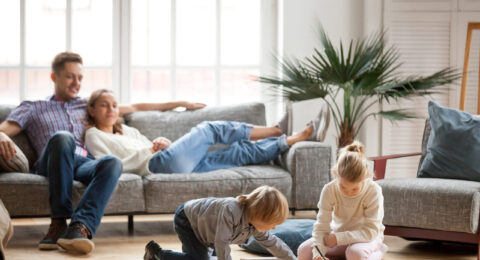 Children,Sister,And,Brother,Playing,Drawing,Together,On,Floor,While